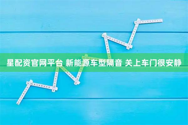 星配资官网平台 新能源车型隔音 关上车门很安静