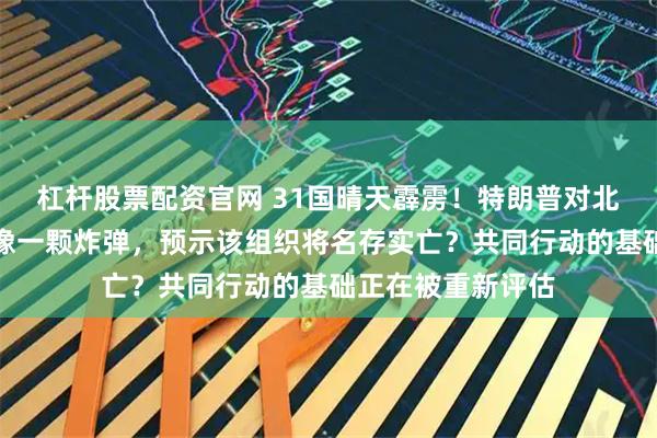 杠杆股票配资官网 31国晴天霹雳！特朗普对北约的最新表态，像一颗炸弹，预示该组织将名存实亡？共同行动的基础正在被重新评估
